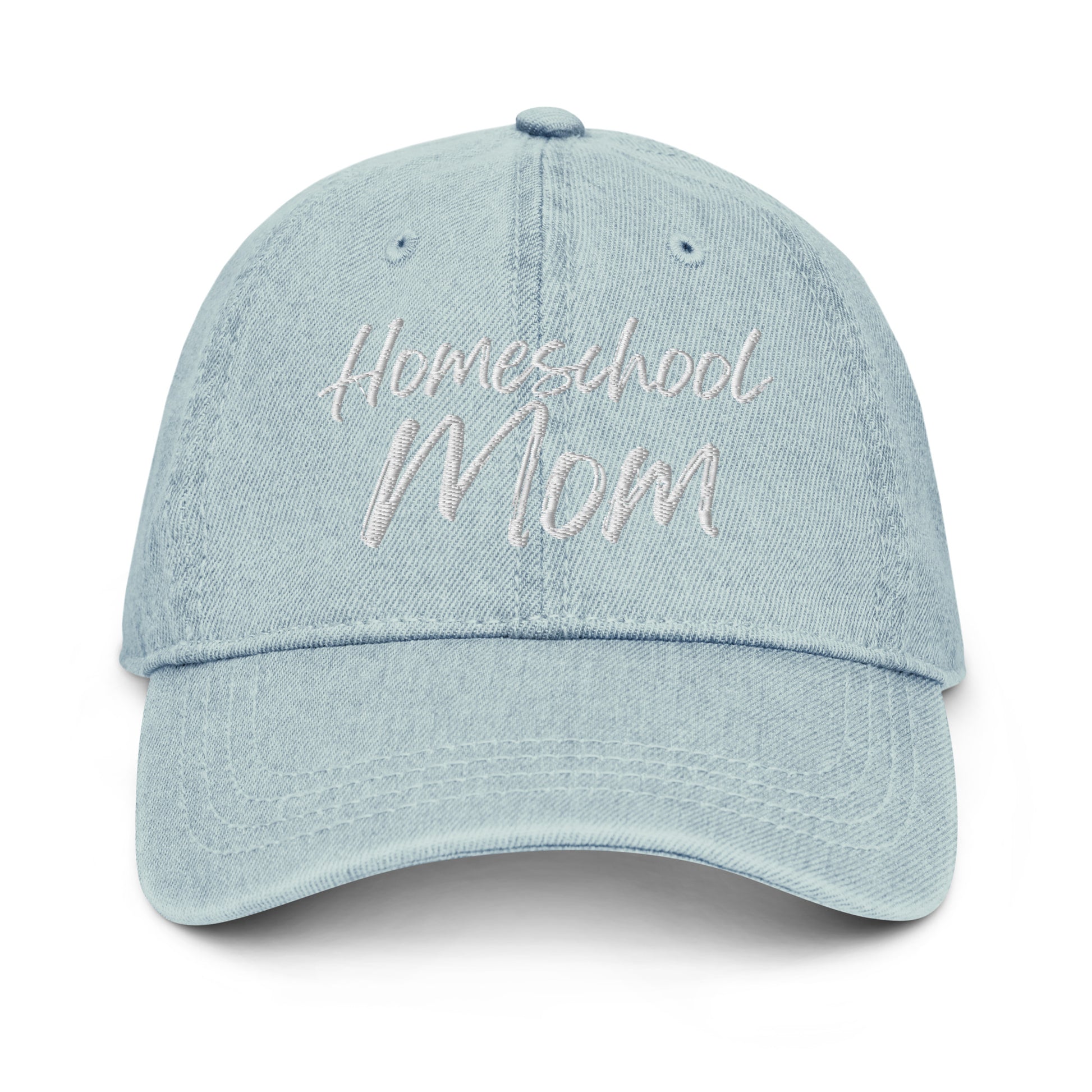 Pigment-dyed Christian denim hat — unisex faith-inspired accessory by Morning Flora Devotionals.
