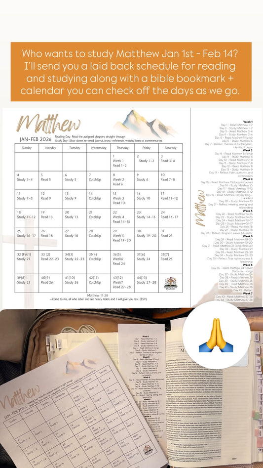 Matthew Bible Study Schedule January 2026