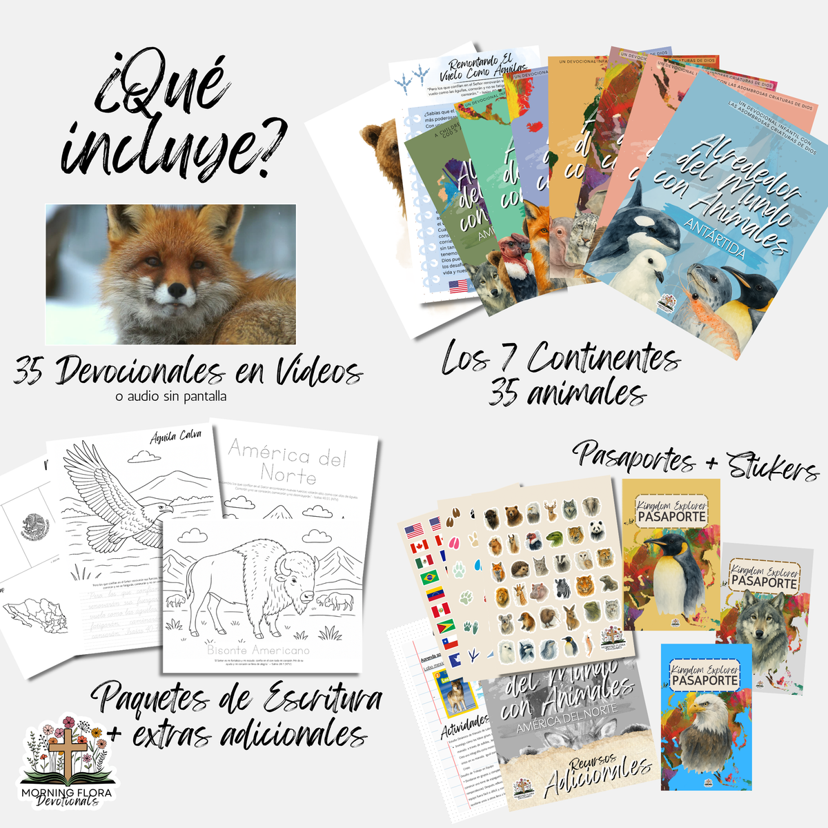 Alrededor del Mundo con Animales - Digital Devotional for Children (IN SPANISH)