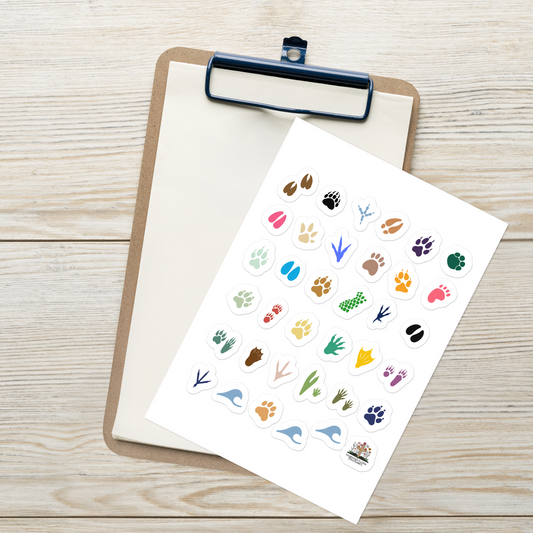 Tracks Physical Sticker Sheet - Around the world with Animals