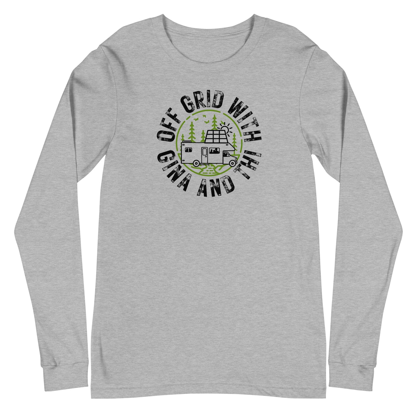 Off Grid with Gina & Thi logo long sleeve t-shirt — Bella + Canvas 3501 versatile fit in soft cotton